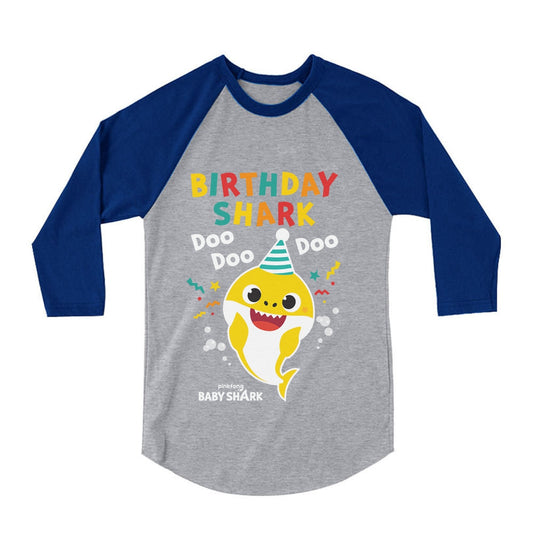 Baby Shark Birthday Toddler 3/4 Sleeve Baseball Jersey