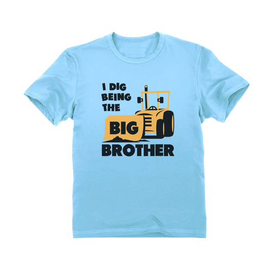 Big Brother Gift for Tractor Bulldozer Toddler Kids T-Shirt