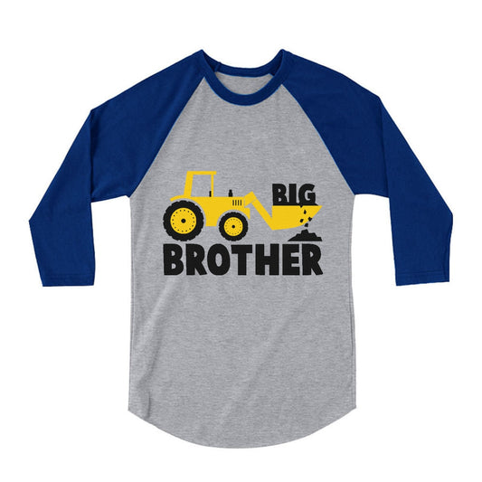 Big Brother Tractor Boys 3/4 Sleeve Baseball Jersey Toddler Shirt